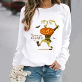 Halloween Costumes Halloween Pattern Printing Long Sleeve Crew Neck Sweater Female