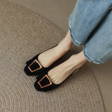 Nude Low Block Heel Closed Toe Sandals Mid Heel Buckle Low Mouth