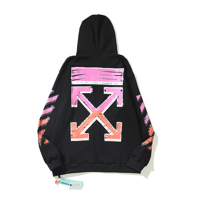 off White Hoodie Printed Casual Hooded Zip Cardigan Coat