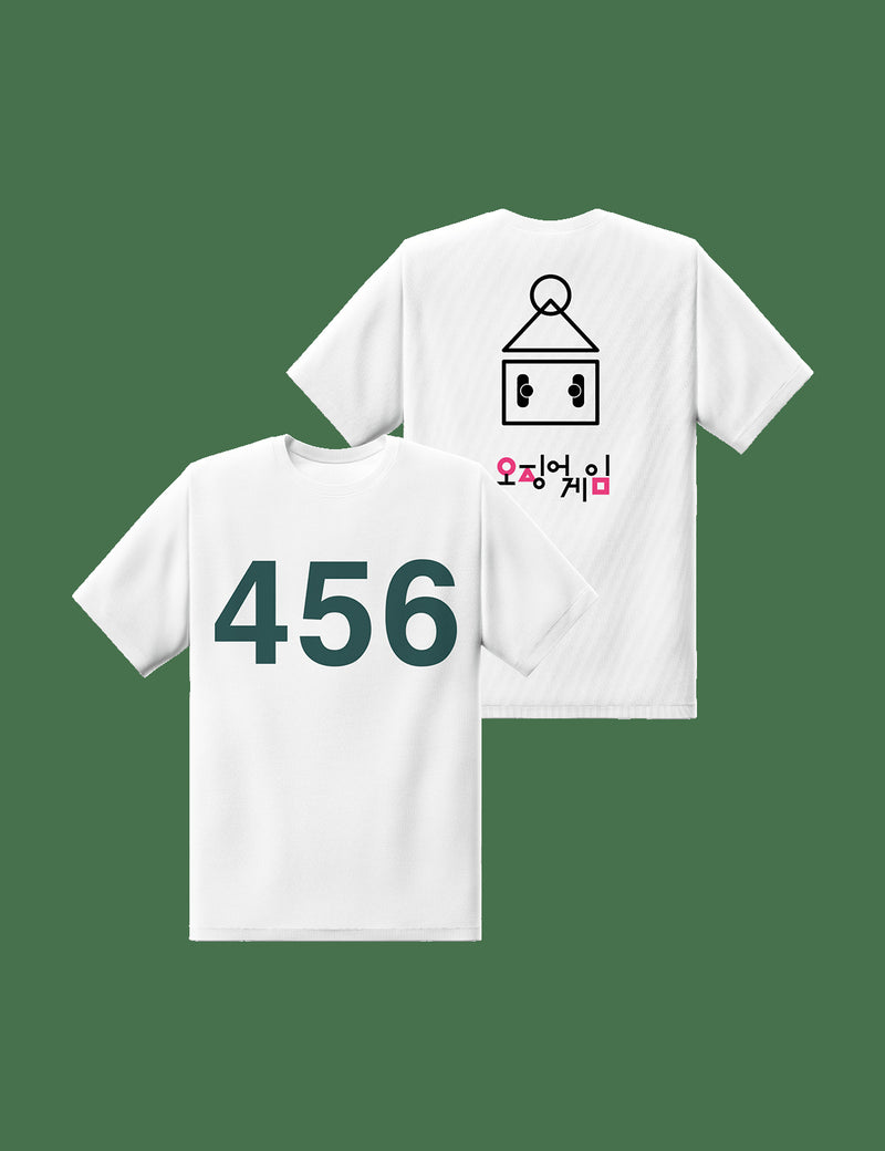 Squid Game Costume round Six Coded 456 Printed Short-Sleeved T-shirt