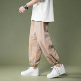 Men's Pants Summer plus Size Men's Men's Ankle-Tied Pants