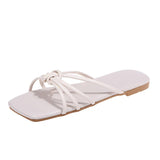 Women Open Toe Sandals Flats Summer Large Size Slippers Flat Beach Slippers Women