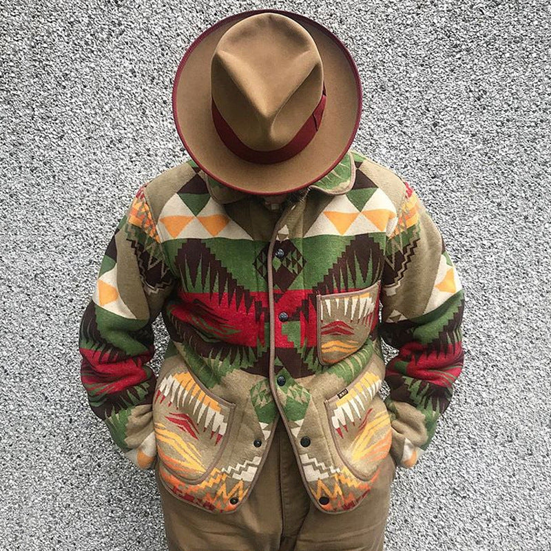Mens Winter Coats Man Fall Outfits Men's Jacket Multicolor Printing Casual Coat Men's Autumn