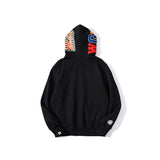 Bathing Ape Jacket Autumn and Winter Solid Color Blue Pink Double Hood Sweater Men and Women Zipper Fleece Padded Coat