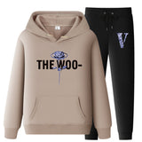 Vlone Hoodie & Pants 2 Piece Set Fall/Winter Hoodie Leisure Sports