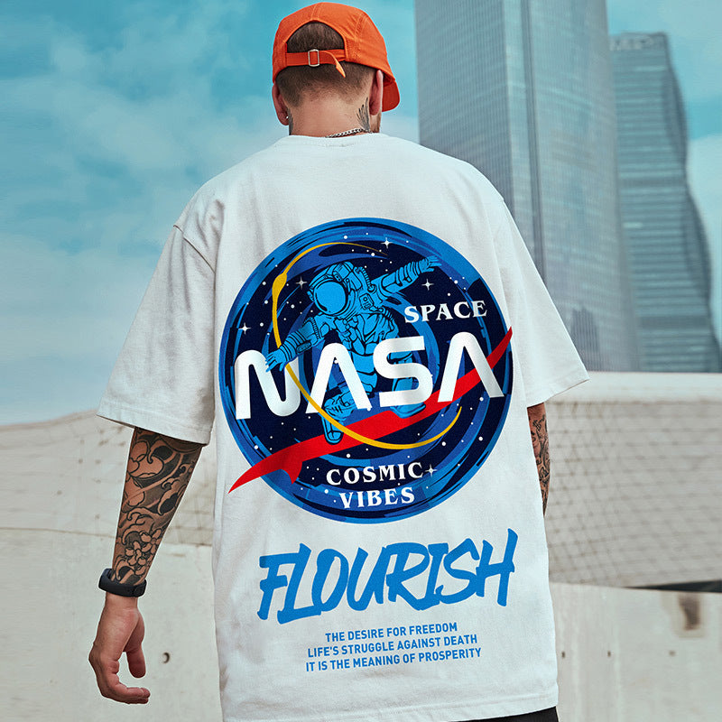 Men T-Shirts Cartoon Bear Printed Half Sleeve Loose
