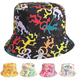 Bucket Hat Fishing Cap Cotton Print Fisherman Hat Cartoon Character Bucket Hat Symbol Printing