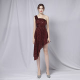 Burgundy Dress Formal Sexy Dress Host Performance Dress