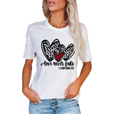 Valentine's Day T Shirts Couples Summer Women's round Neck Short Sleeve T-shirt Women's Printed Top