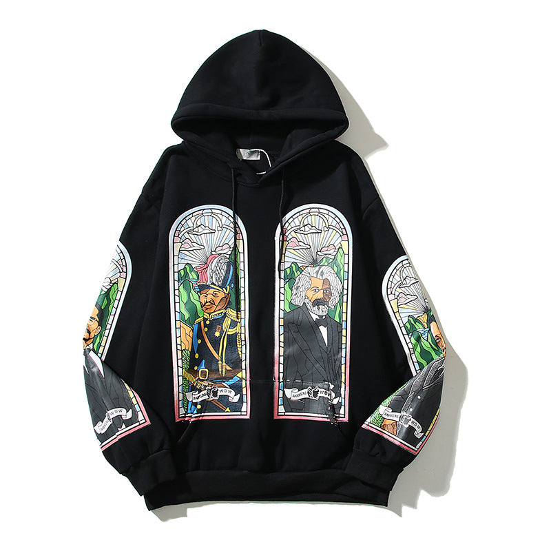 Kanye West Sunday Service Hoodie History Figures Pattern Hoodie