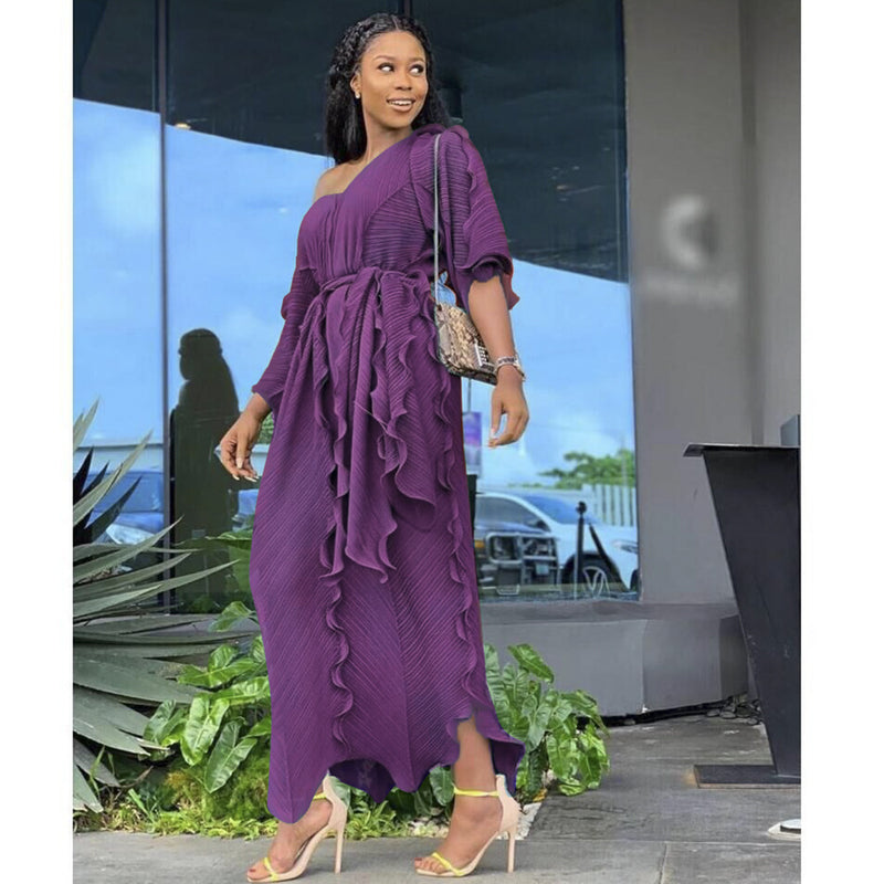 African Dashiki Dress plus Size Frayed Pearl Dress