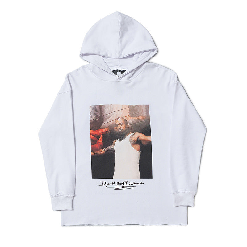 Vlone Hoodie Big V Men'S And Women'S Street Style Loose Hooded Sweater