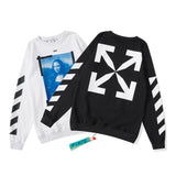 Off White Sweatshirts Printed Loose Sweatshirt Round Neck Bottoming Shirt