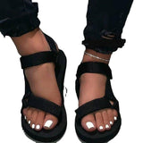 Women Open Toe Sandals Flats Fashion Solid Color Open Toe Buckle Sandals for Women