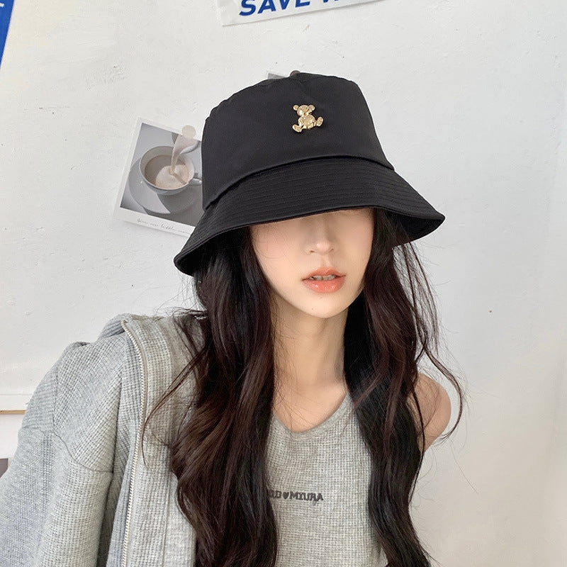 Women Bucket Hat Bear Fisherman Sun-Proof