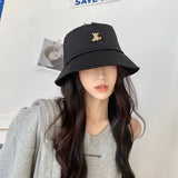 Women Bucket Hat Bear Fisherman Sun-Proof