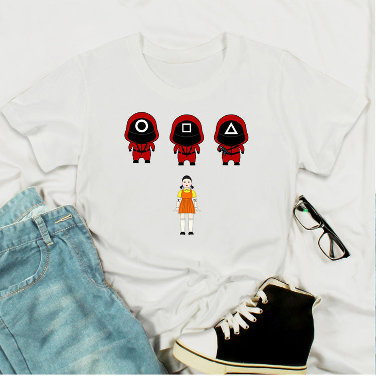 Squid Game Costume Creative Casual Short-Sleeved T-shirt