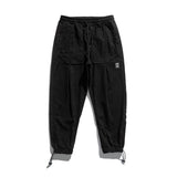 Man Fall Outfis Solid Color Drawstring Jogger Pants Loose Leisure Sports Trousers