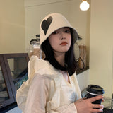 Women Bucket Hat Love Patch Sunshade