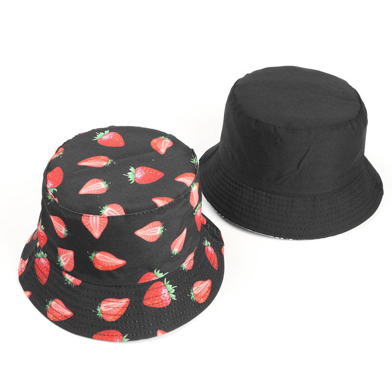 Bucket Hat Fishing Cap Cotton Print Fisherman Hat Printing Double-Sided Bucket Hat Casual Fashion Sun Hat
