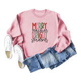 Merry and Bright Sweatshirts Merry Teacher Bright Casual round Neck Sweater