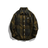 Man Fall Outfits Plaid Stitching Polo Collar Jacket Men's and Women's Casual Jacket