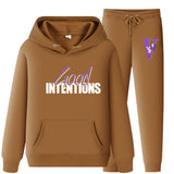 Vlone Hoodie & Pants 2 Piece Set Hooded Sweater Men And Women Loose