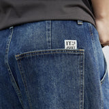 Men Jeans Blue Straight Jeans Men's All-Match Casual