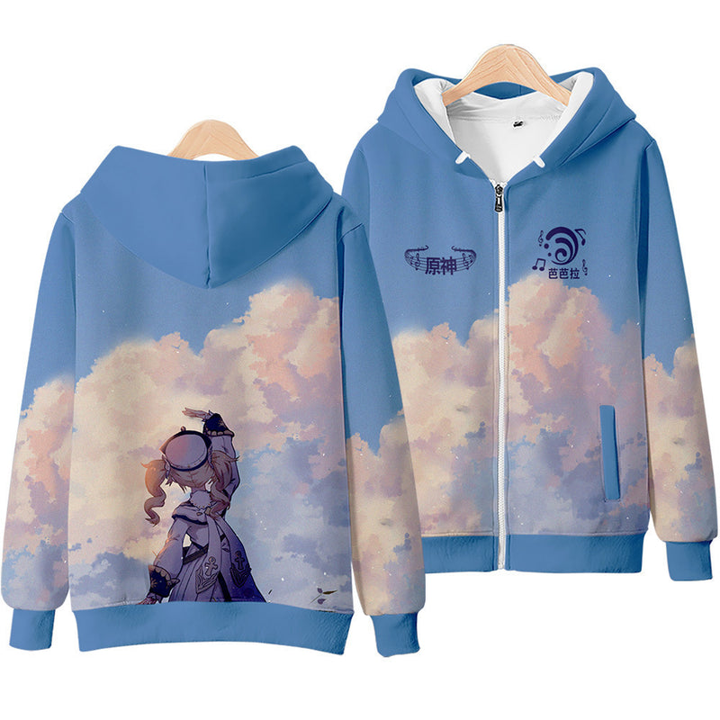 Anime Hoddies Original God Anime Clothing Zipper Hooded Sweater