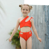 Children Swimsuit Bikini Solid Color Swimsuit