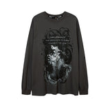 Man Fall Outfits Autumn and Winter Printed Long-Sleeved T-shirt Men and Women Loose Inner Bottoming Top