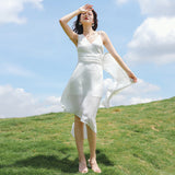 Coachella Music Festival Outfits Summer Beach Dress Backless Suspender Midi Dress