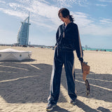 Velour Tracksuit Spring and Autumn Loose Slim-Fit Jacket Two-Piece Pants