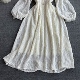 Betty Draper Valentine's Day Dress Vintage Court Style Figure Flattering Wide Hem Long Dress Lace V-neck