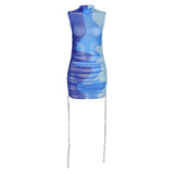 Music Festivals Rave Outfits Dress Women's Spring Clothing round Neck Sexy Printed Fashion Dress