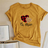 Valentine's Day T Shirts Couples Leopard Plaid Love Women's T-shirt Loose T-shirt