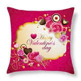 Valentine's Day Pillow Covers 4 Piece Random Styles Together, Love Heart Peach Skin Fabric Valentine's Day Pillow Cover Car Office Sofa Cushion