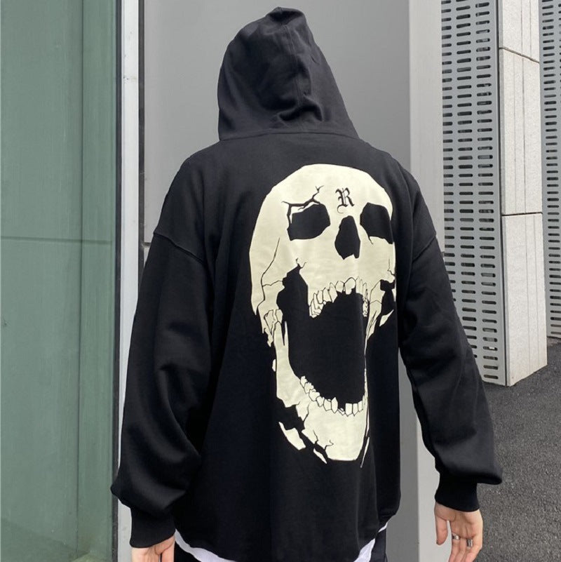 Revenge Hoodie Skull Hip Hop Loose Men and Women Couple Niche Hooded Sweater