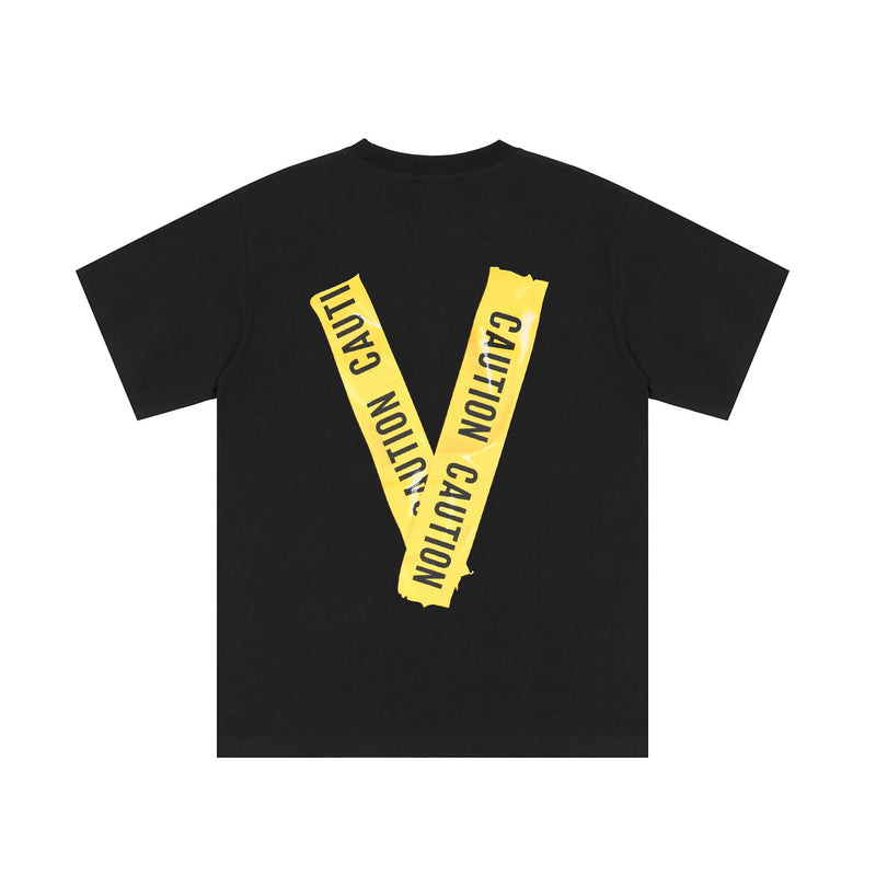 Vlone T Shirt Spring And Summer Printing Color Contrast Loose Base T-Shirt