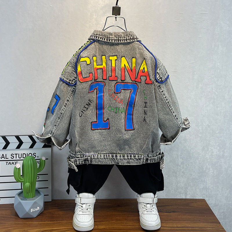 Toddler Boys Jackets Boys' Denim Jacket Spring and Autumn Clothing