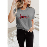 Valentine's Day T Shirts Couples Summer Women's round Neck Short Sleeve T-shirt Printed Top
