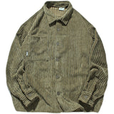Man Fall Outfis Retro Solid Color Simple Corduroy Thick Stripe Loose Top Men's Casual Jacket Jacket