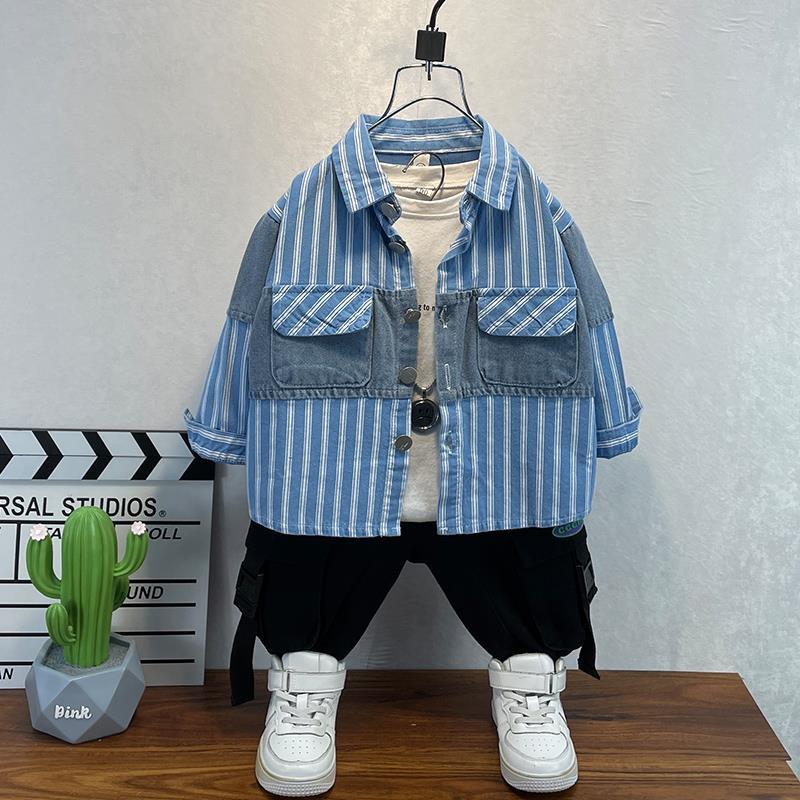 Toddler Boys Sweater Boys Autumn Wear Denim Jacket Spring and Autumn