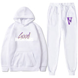 Vlone Hoodie & Pants 2 Piece Set Casual Loose Hoodie