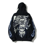 Cardigan Baseball Jacket Autumn and Winter TS KAWS Big Skull Cardigan Zipper Hooded Sweater