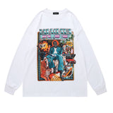 Man Fall Outfits Autumn and Winter Leisure Men's Vintage Poster Printed Long Sleeve T-shirt