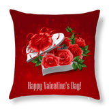 Valentine's Day Pillow Covers 4 Piece Random Styles Together, Love Heart Peach Skin Fabric Valentine's Day Pillow Cover Car Office Sofa Cushion