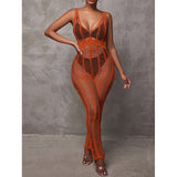 Coachella Music Festival Outfits Backless Beach Jumpsuit Trousers
