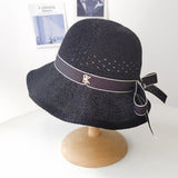 Women Bucket Hat Bowknot Wavy Edge Bucket Hat