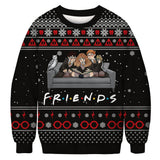 Men and Women Grinch Sweater 3D Printed Couple Christmas round Neck Sweater